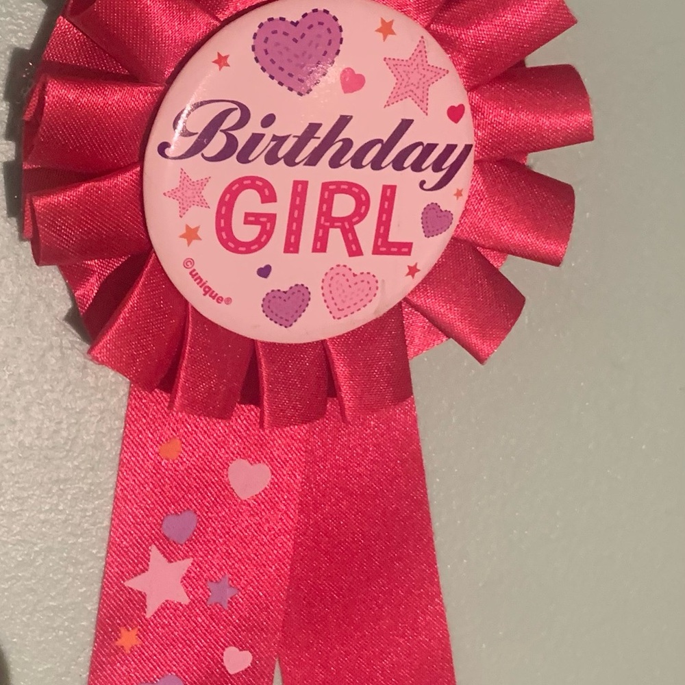 Nique Pink Birthday Girl Celebration Ribbon